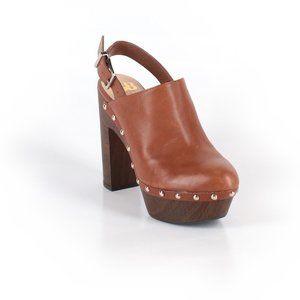 GB Gianni Bini Leather Studded Clogs Size 8